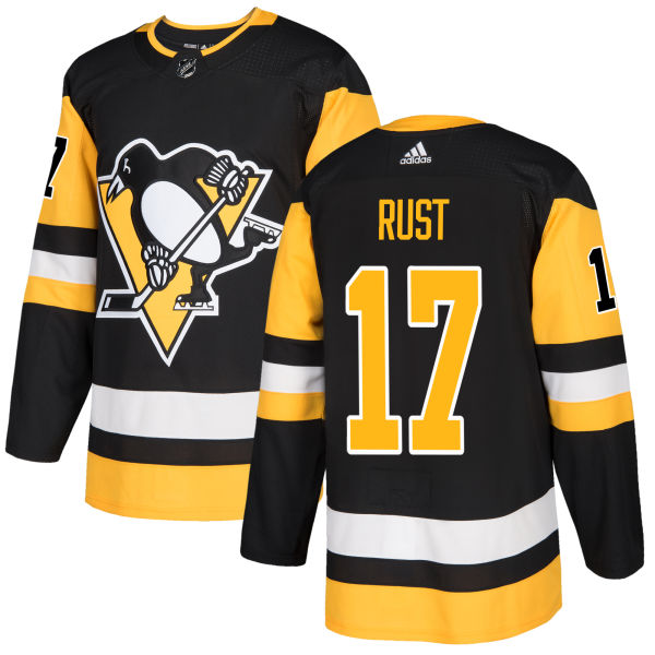 Adidas Men Pittsburgh Penguins 17 Bryan Rust Black Home Authentic Stitched NHL Jersey